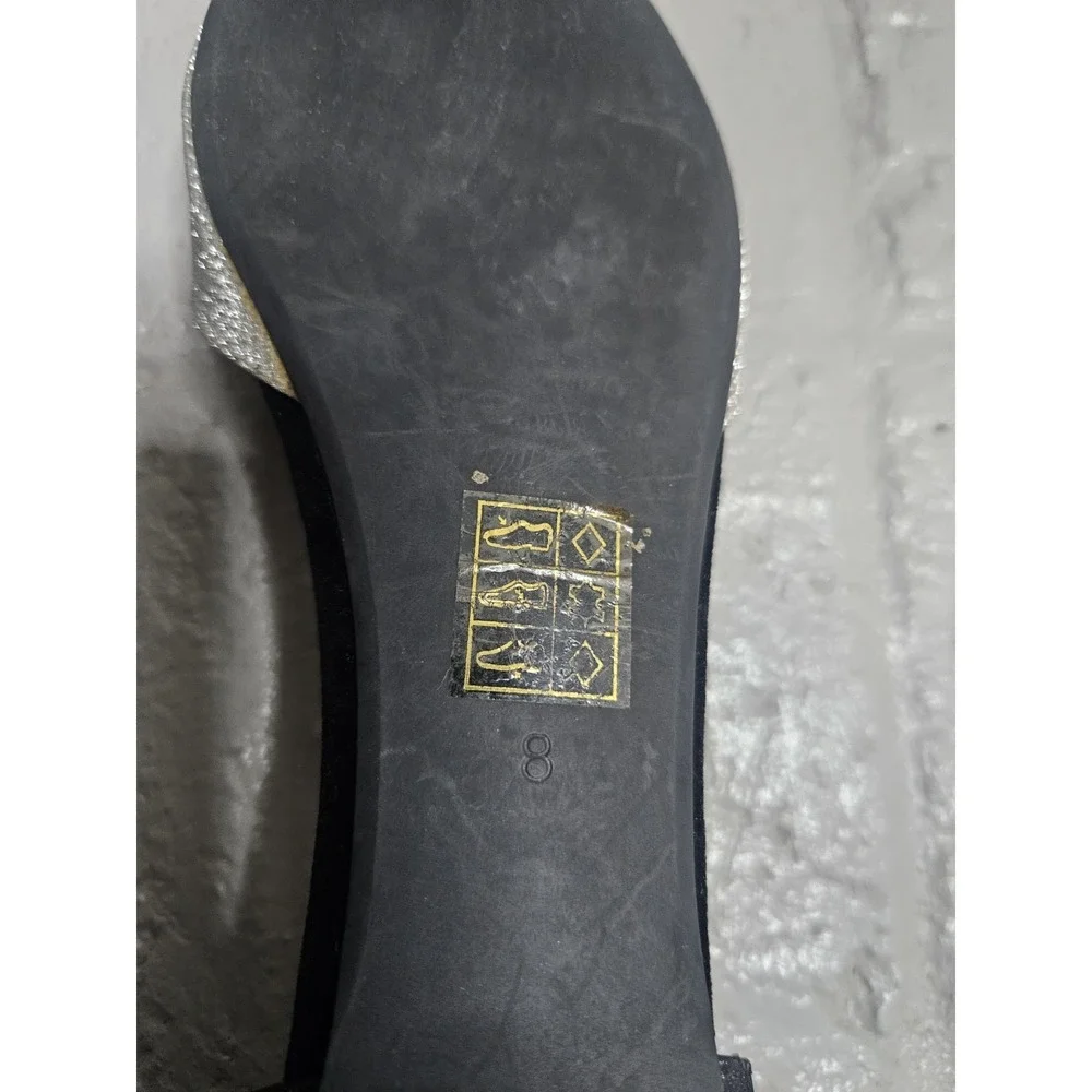 Jeffrey Campbell Women's Flat Size 8 Silver Black‎ Slip On Pointed Toe Shoes